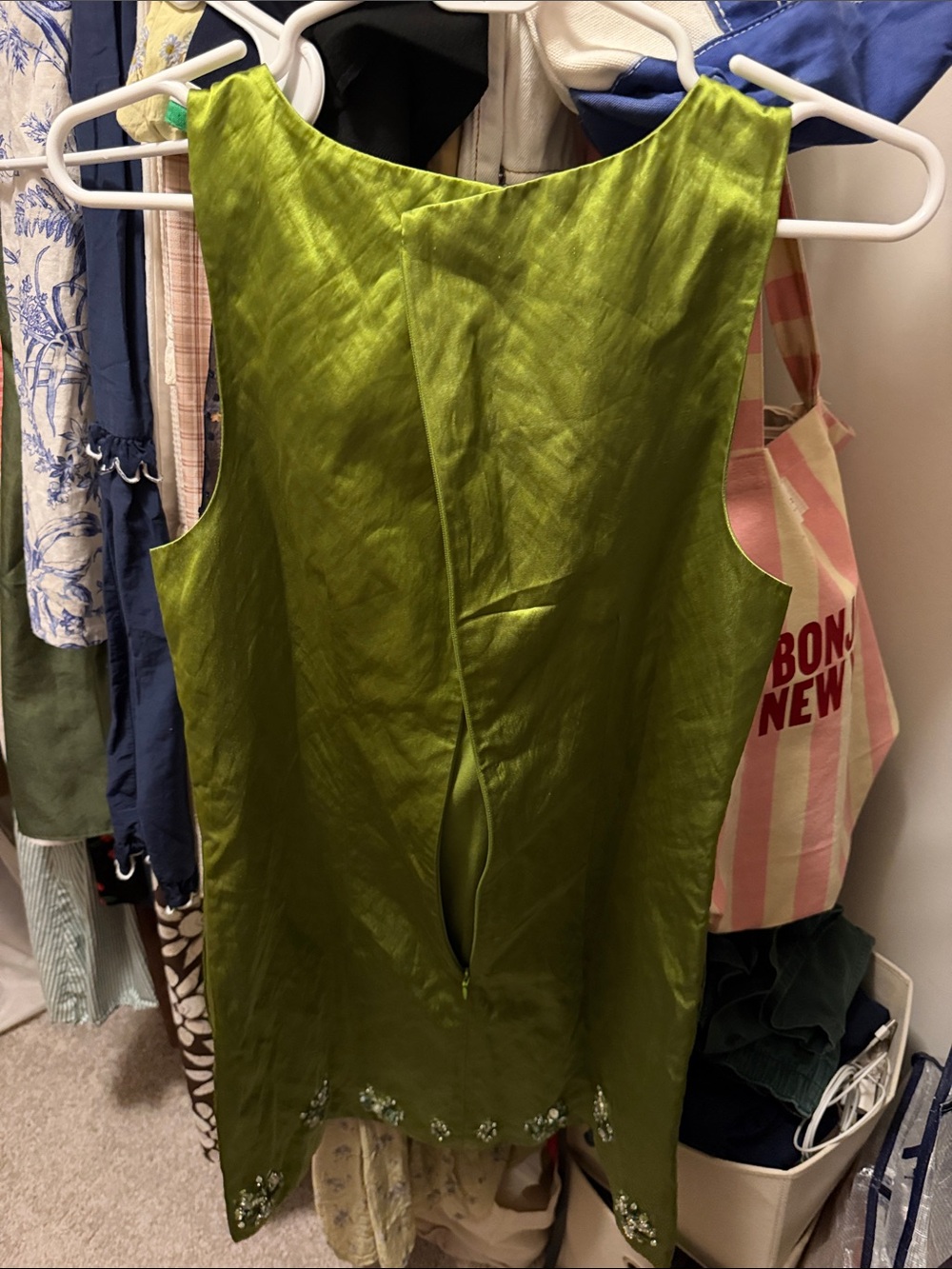 NWT J Crew collection embellished satin shift dress - Picture 5 of 5
